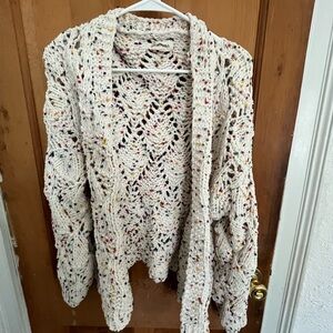 Chic Cream Multicolor Knit Cardigan